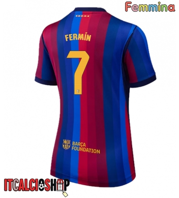 Barcelona Fermin Lopez #7 Prima Maglia Femmina 2026-27 Manica Corta